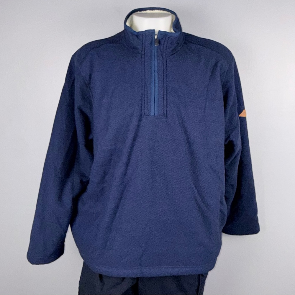Orvis Sherpa Lined Quarter Zip Pullover Sweater Men’s XXL Navy Blue